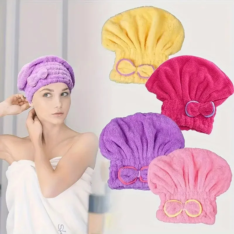 Spa Towel - Quick Drying Hair Cap Women Bowtie