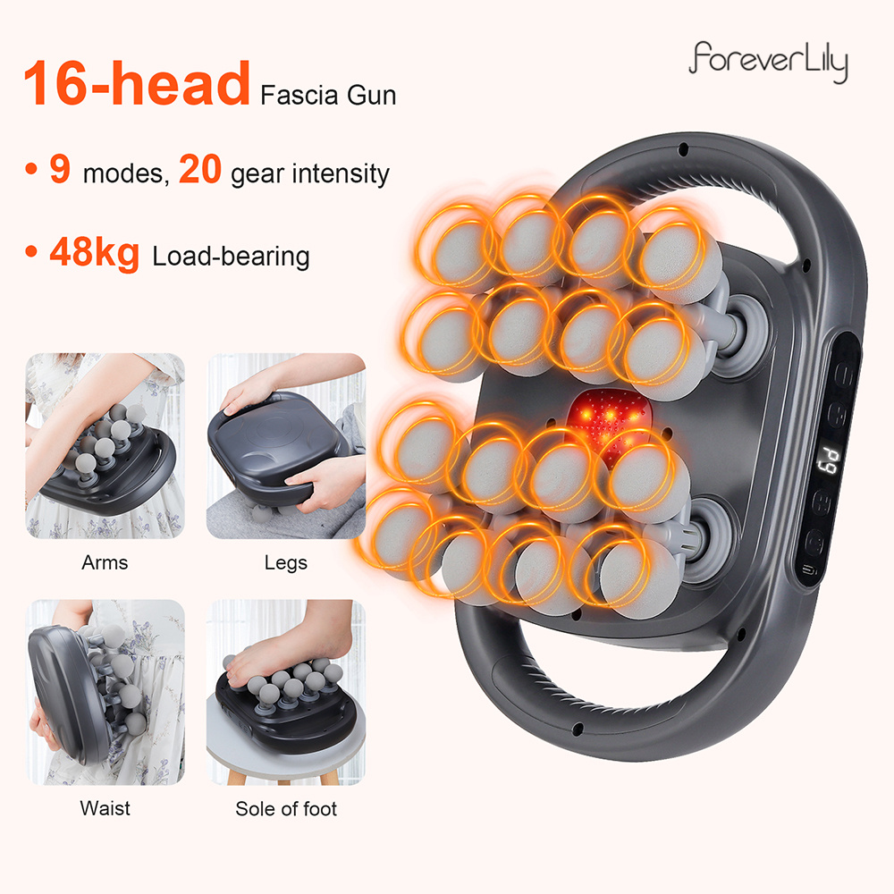 Massage Gun - 16-Head Fascia Gun High-Frequency Vibration Body