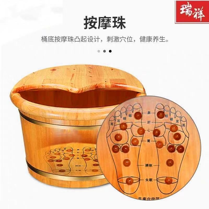 Cedar Wood Foot Soaking Bucket - Spa Massager review and price