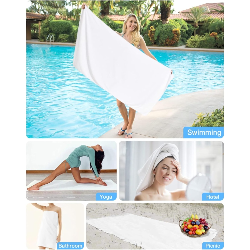 1pc Beach Towel Pure White Tow - Spa Towel review and price
