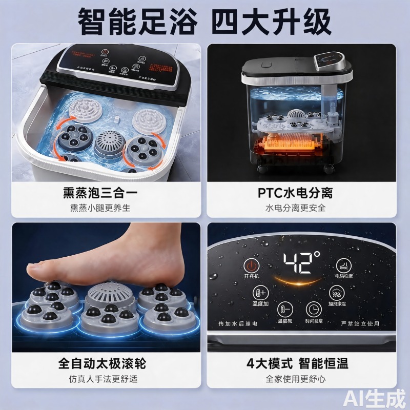 Electric Foot Bath Bucket, Con - Spa Massager review and price