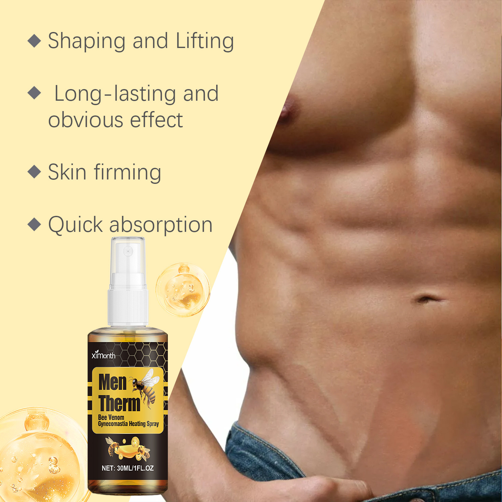 Bee Venom Gynecomastia Heating - Body Oil review and price