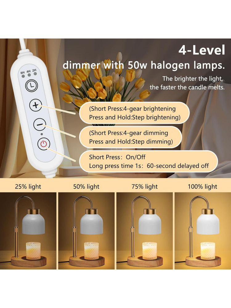 24H Timer Dimmable Candle Wax  - Wax Warmer review and price